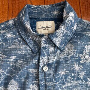 BASS PRO Shops Hawaiian Shirt Men’s Large – Palms, Boats & Marlins